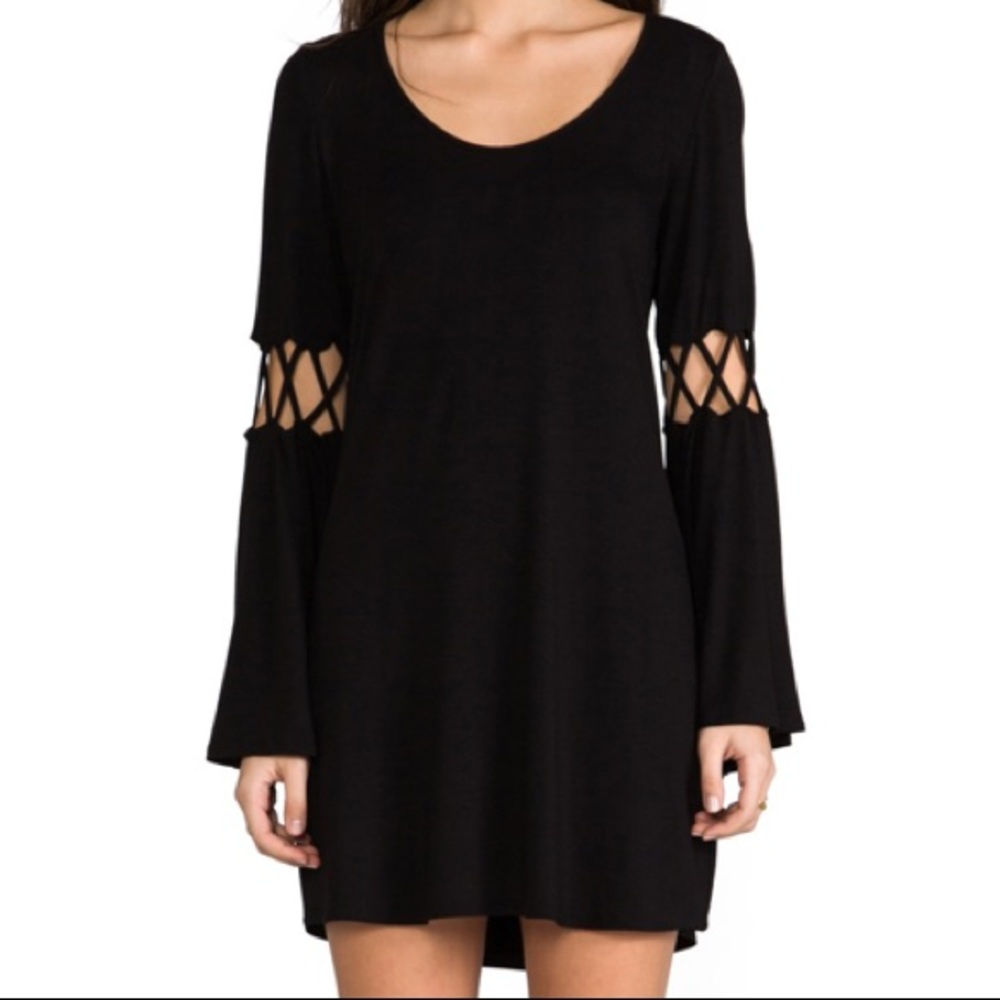 James & Joy Black Bell Sleeve Dixie Dress XS